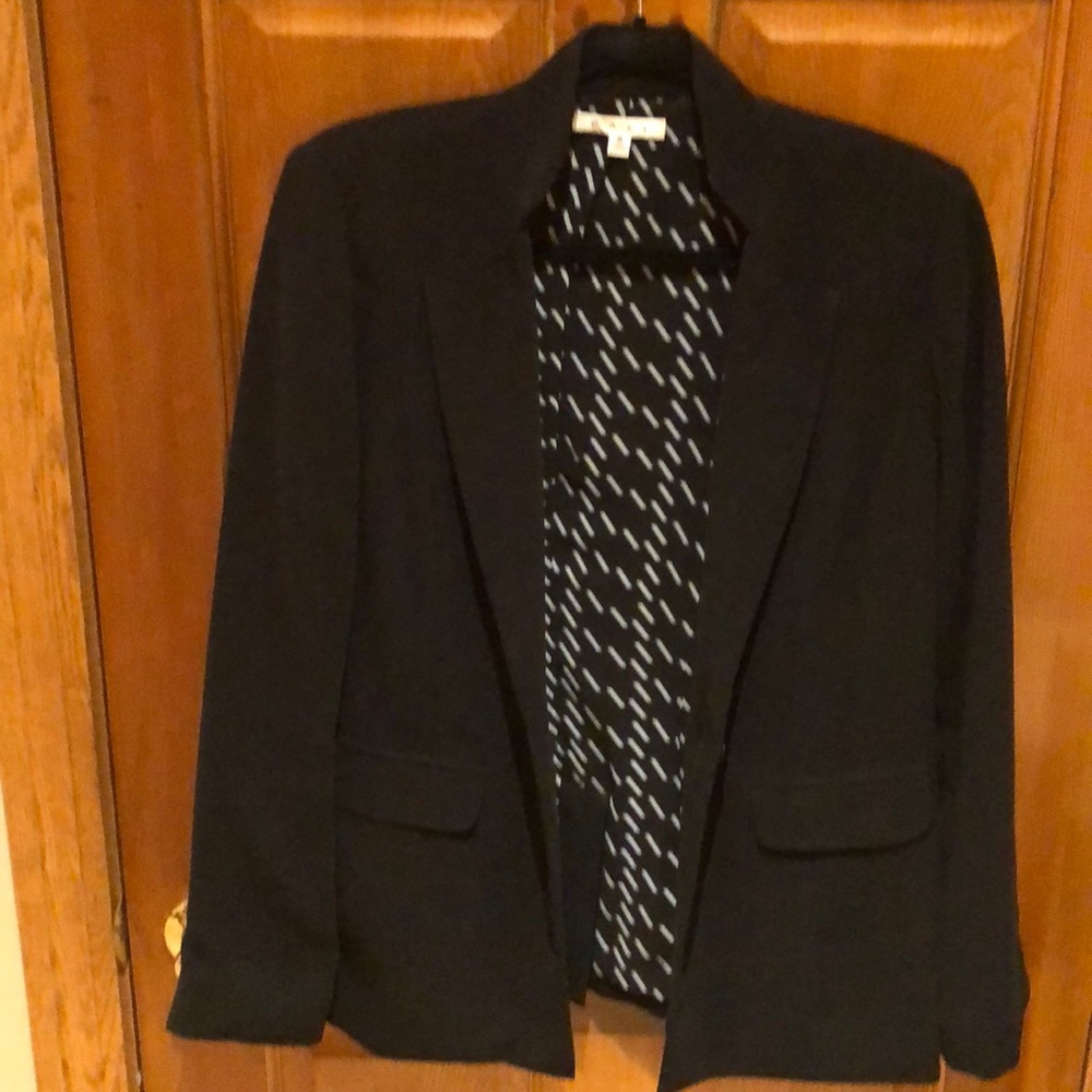 Black crepe jacket with cool Japanese collar